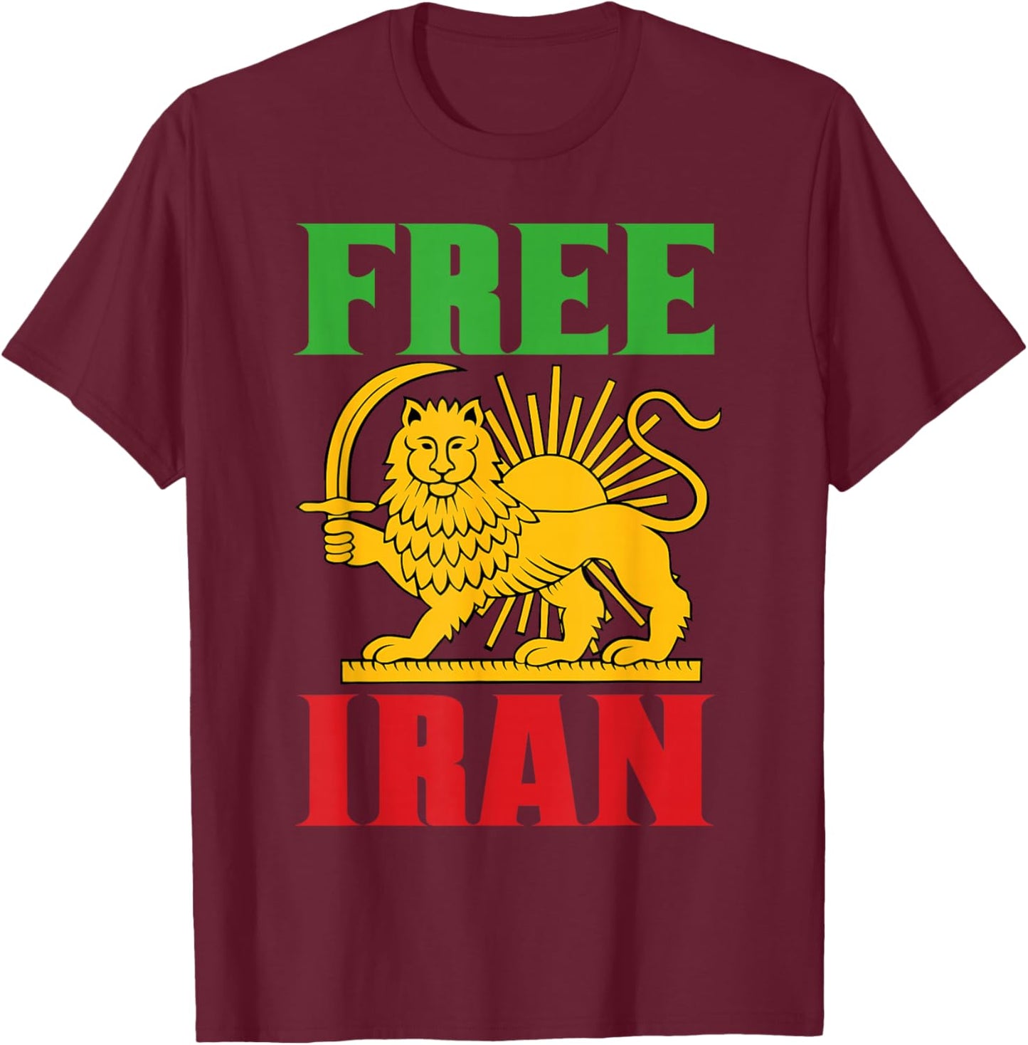 Freedom Lion Global Justice T-Shirt - T-Shirt | Maroon