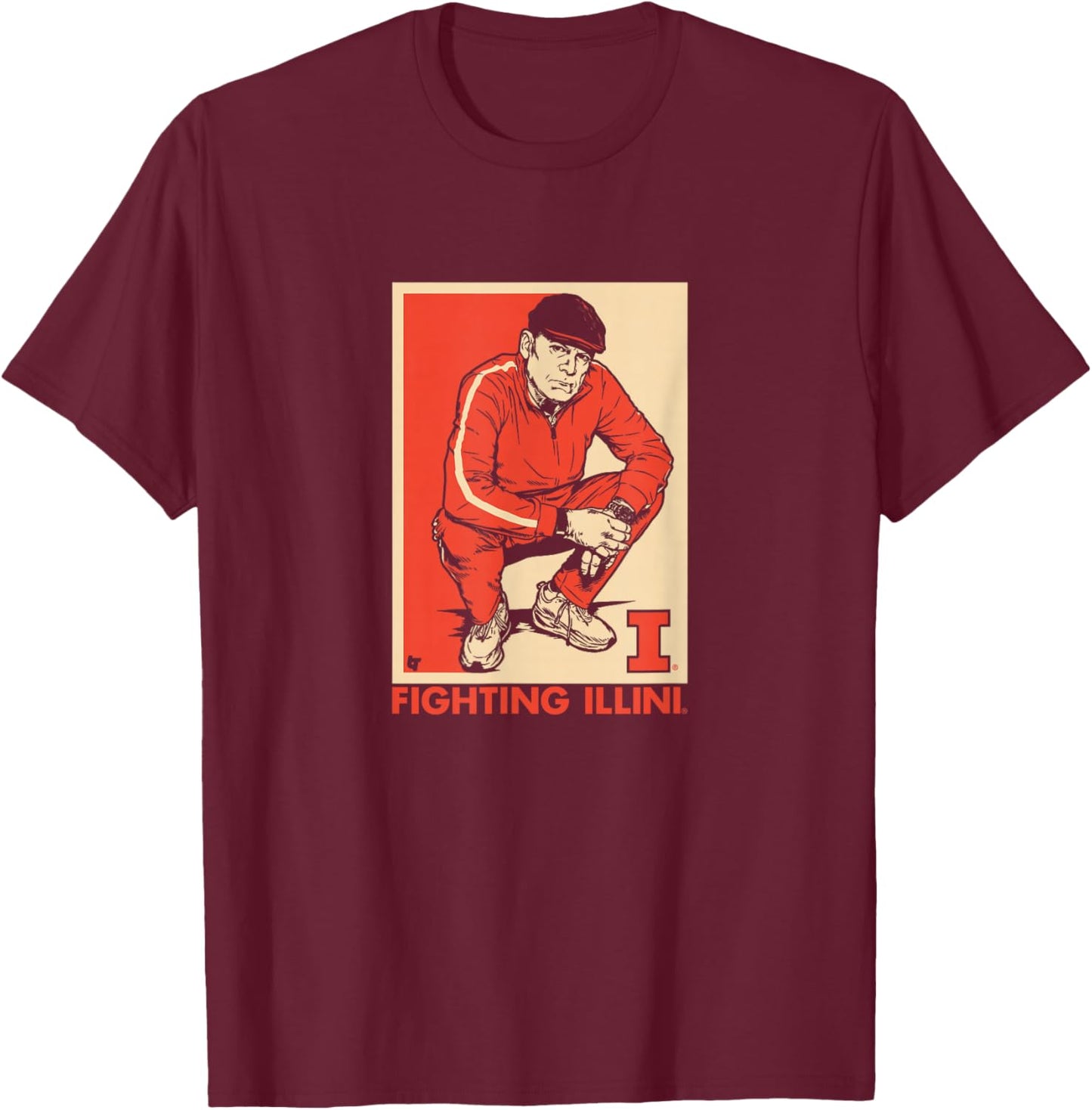Brad Underwood - Track Suit Coach - Illinois Basketball T-Shirt - T-Shirt | Maroon