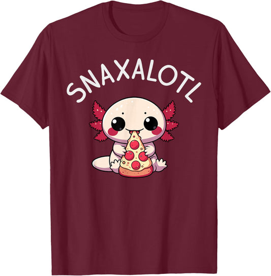 Axolotl, Kawaii T-Shirt - T-Shirt | Maroon