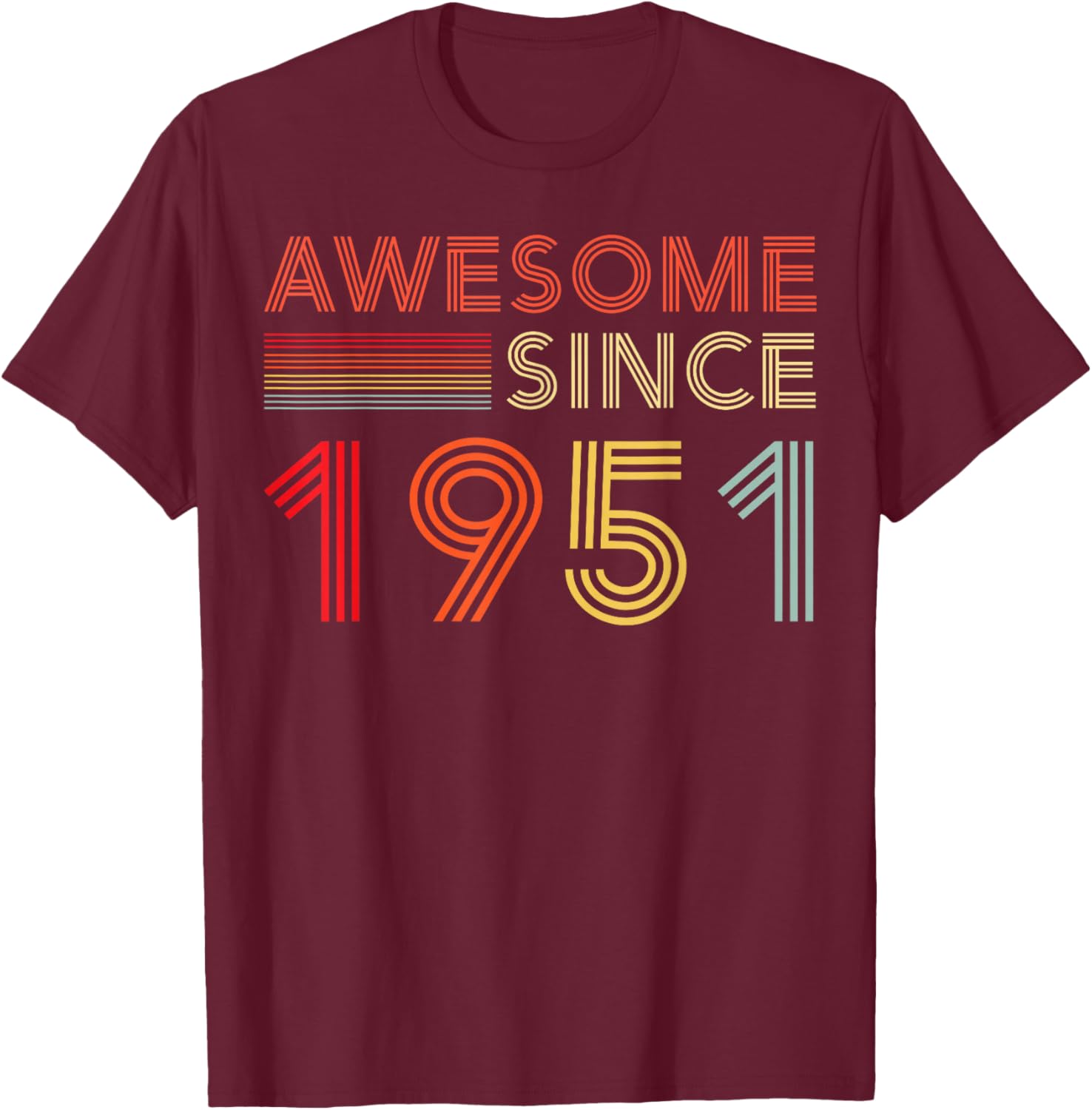 Awesome 75 Birthday Decorations Men 75yr 1951 75th Birthday T-Shirt - T-Shirt | Maroon