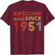 Awesome 75 Birthday Decorations Men 75yr 1951 75th Birthday T-Shirt - T-Shirt | Maroon
