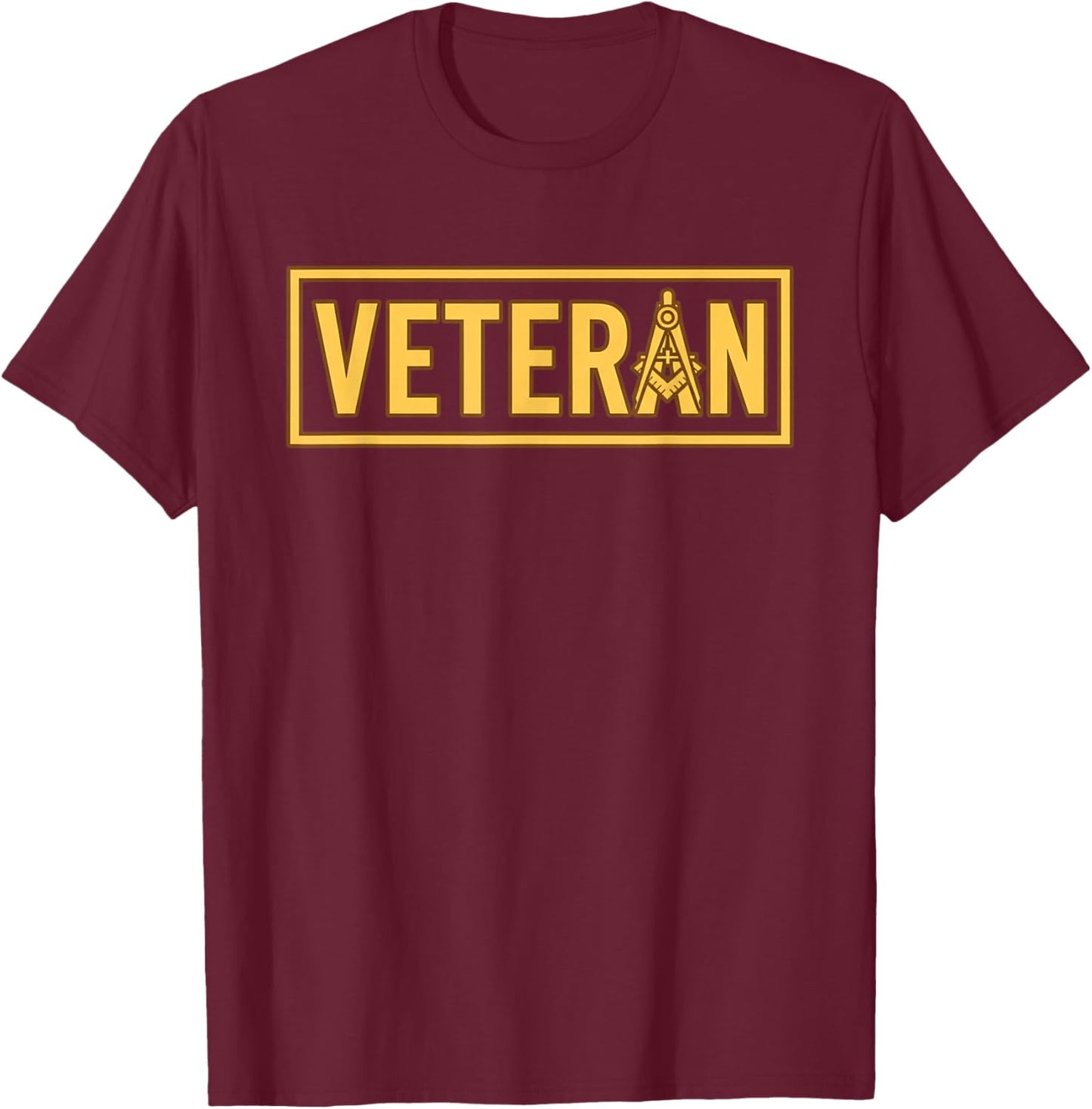 Veteran Freemason Masonic Emblem Veteran Military Pride T-Shirt - T-Shirt | Maroon