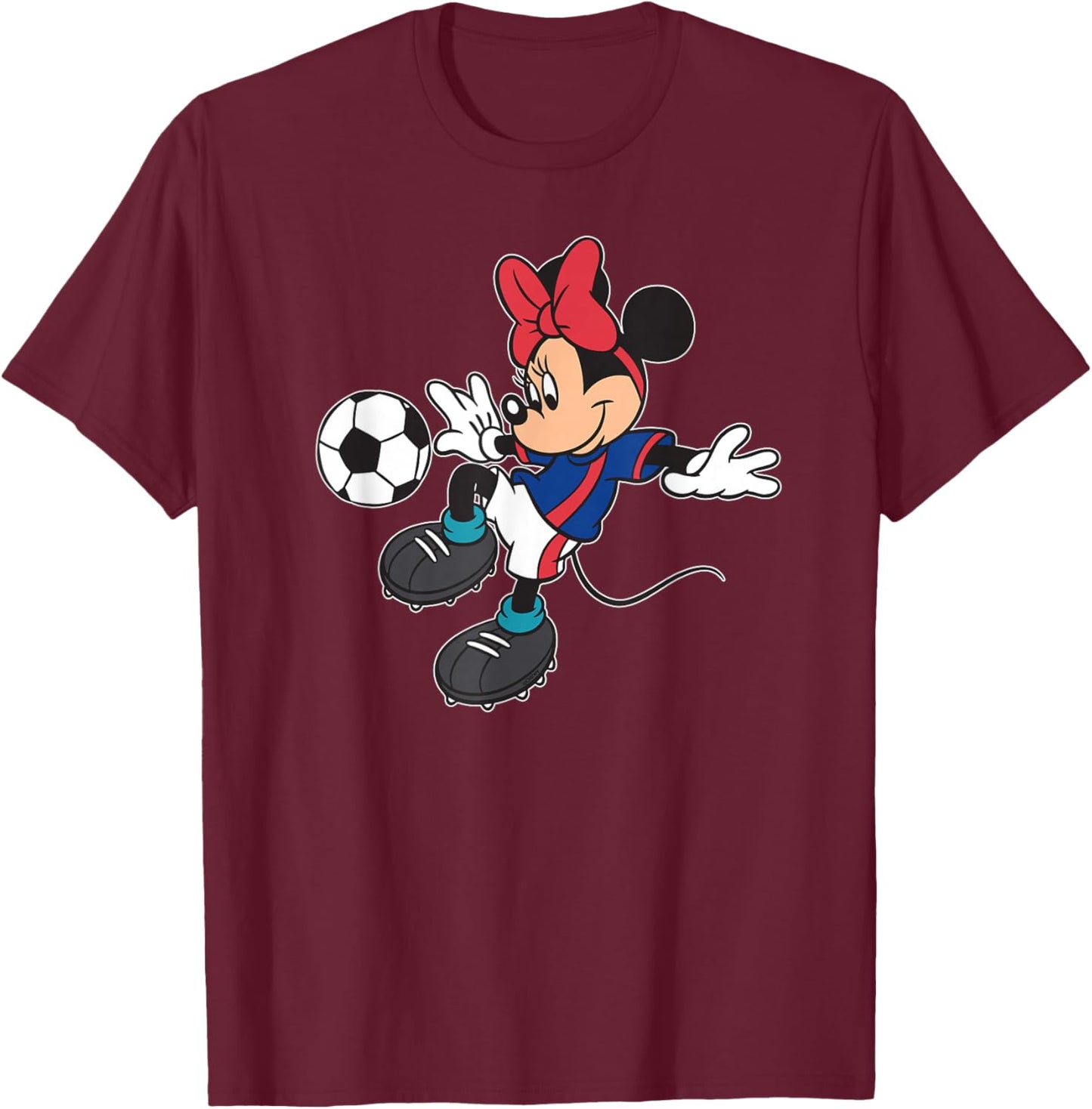 Disney Sports Minnie Mouse Soccer Team Player Football T-Shirt - T-Shirt | Maroon