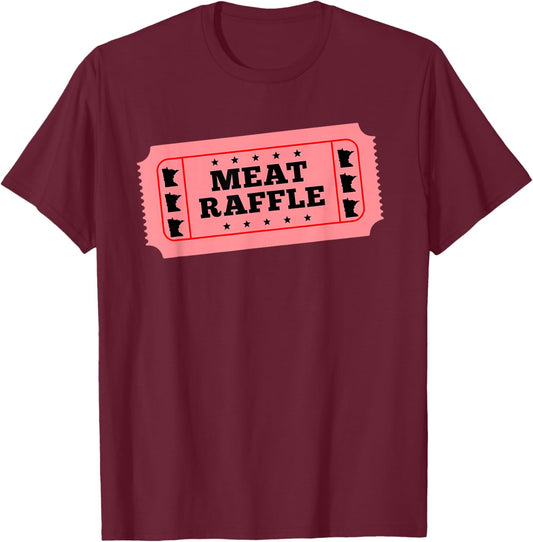 Minnesota Meat Raffle Vintage Ticket Football Fundraiser T-Shirt - T-Shirt | Maroon