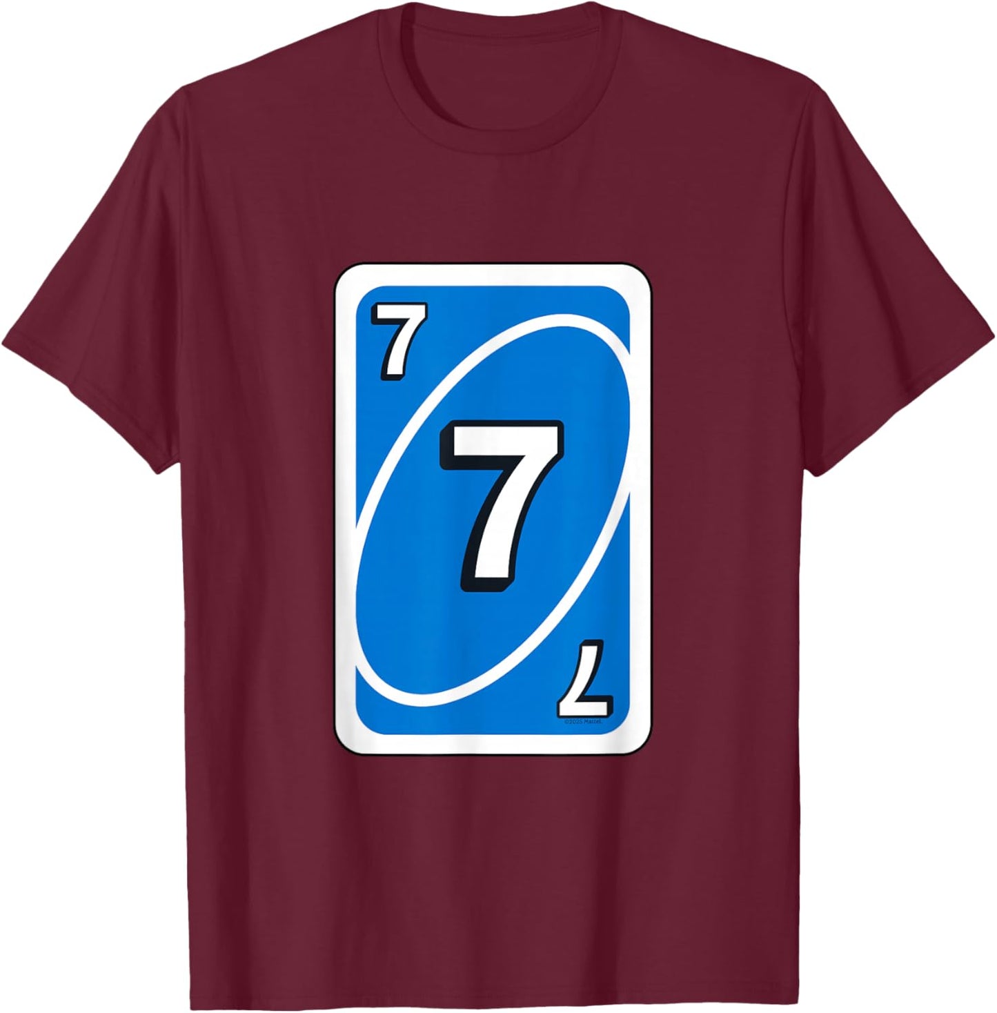 UNO Halloween Blue 7" Card T-Shirt - T-Shirt | Maroon