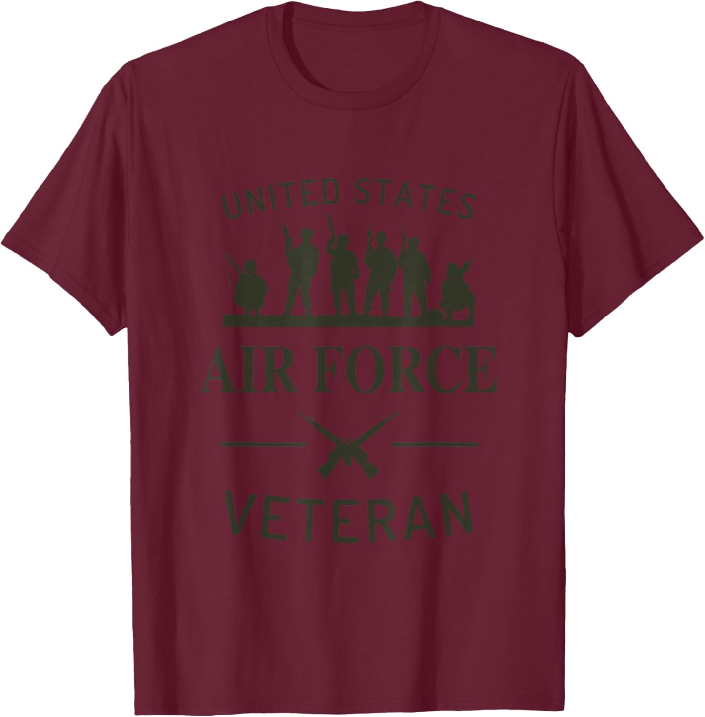 Air Force Veteran US Army Military Soldiers USAF Veterans T-Shirt - T-Shirt | Maroon