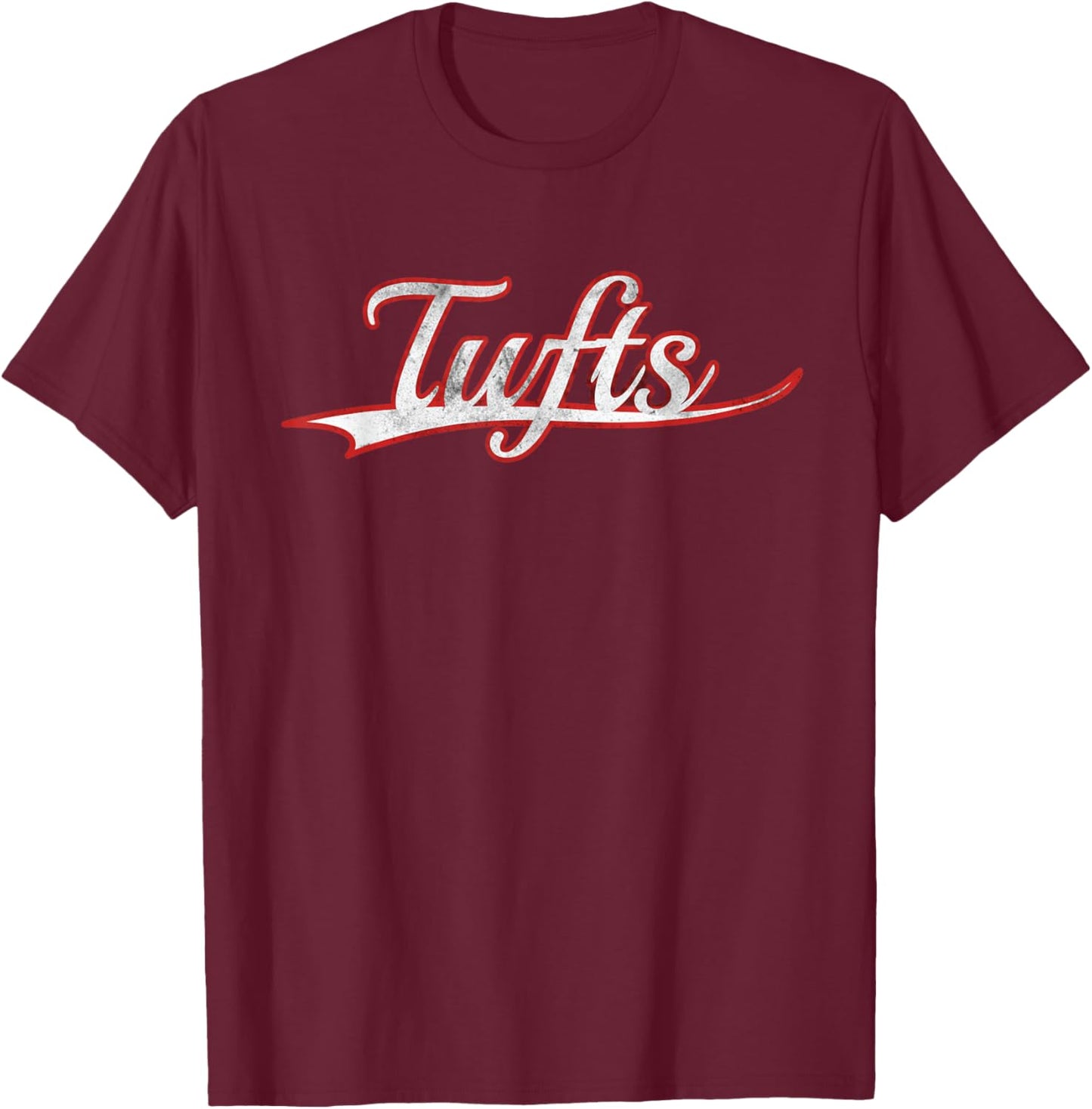 Tufts Boston Area Medford Vintage Varsity Throwback Style T-Shirt - T-Shirt | Maroon