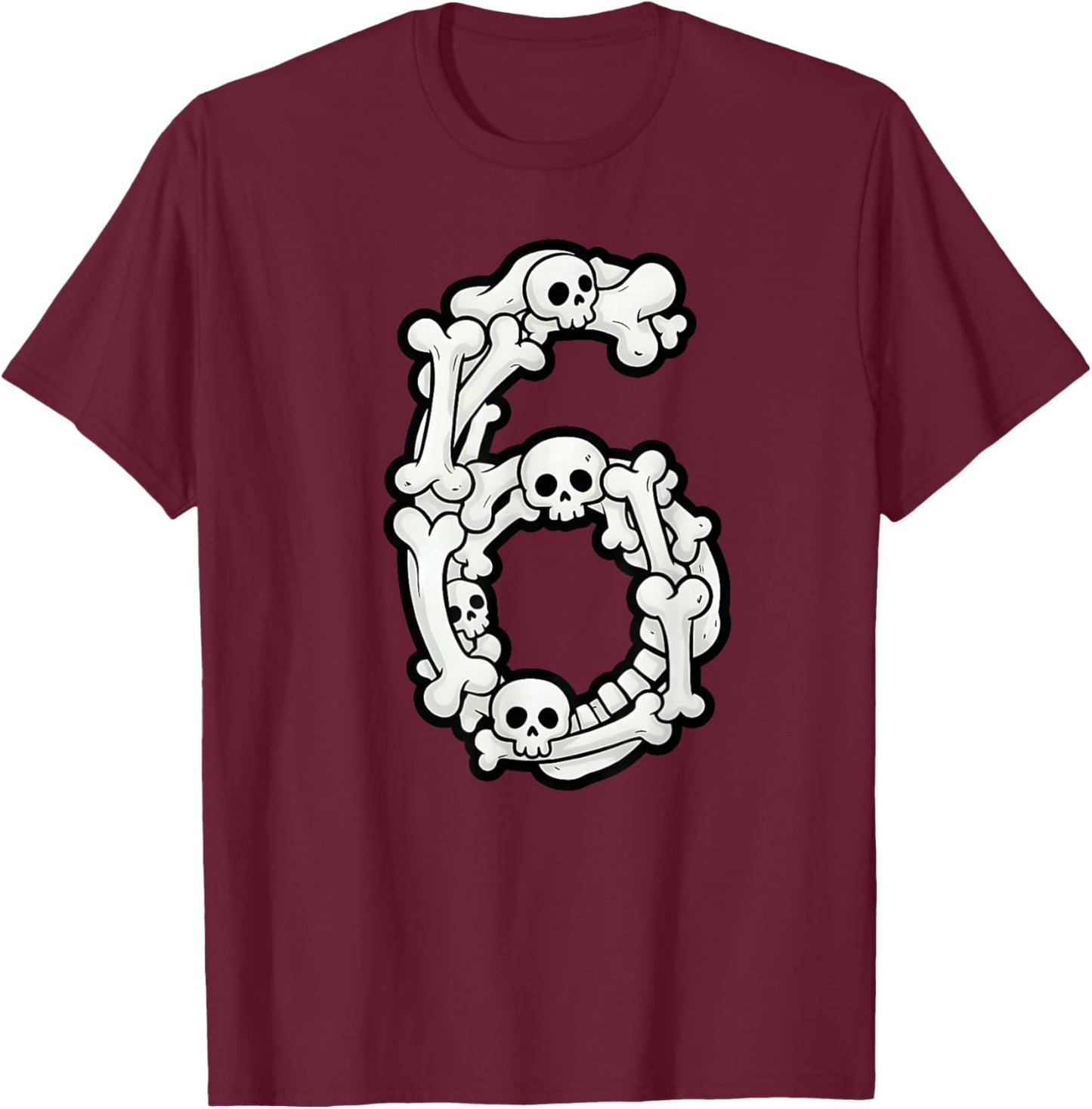 Funny 6 7 Bones Six Seven Couple Matching Halloween Costume T-Shirt - T-Shirt | Maroon