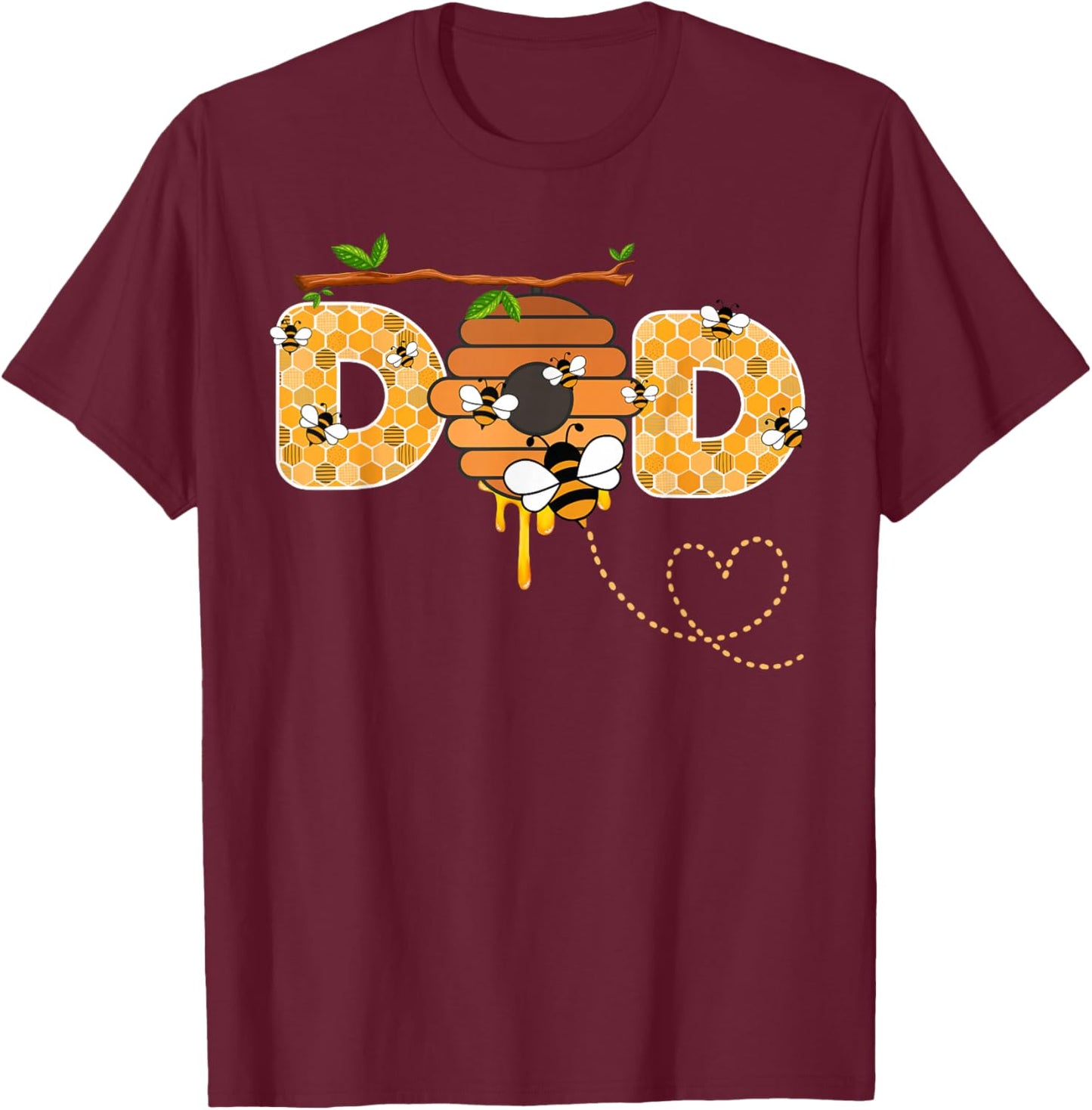 Dad Bee 1st Birthday Beekeeping Matching Family T-Shirt - T-Shirt | Maroon