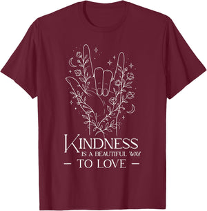 ASL I Love You Symbol Kindness Love Quote Sign Language T-Shirt - T-Shirt | Maroon