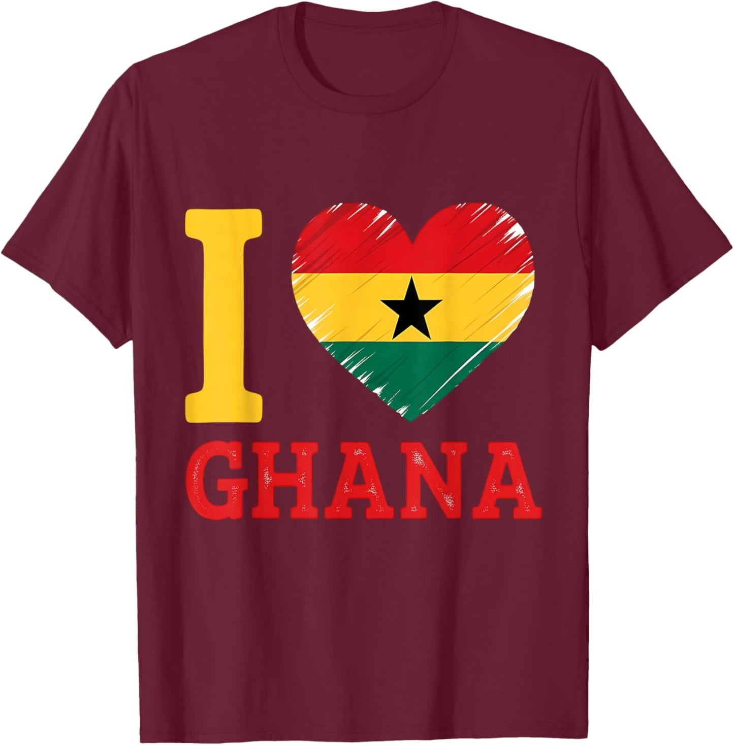 Ghana Flag Ghanese Roots Ghanaian Pride T-Shirt - T-Shirt | Maroon