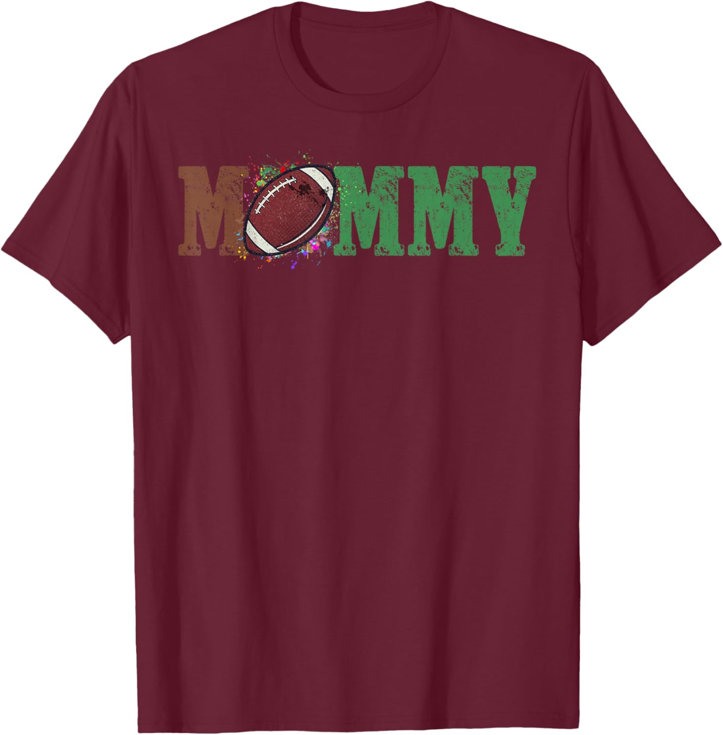 Football Mommy 1st Birthday T-Shirt - T-Shirt | Maroon