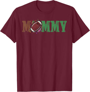 Football Mommy 1st Birthday T-Shirt - T-Shirt | Maroon