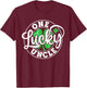 One Lucky Uncle Funny St Patrick's Day Shamrocks T-Shirt - T-Shirt | Maroon