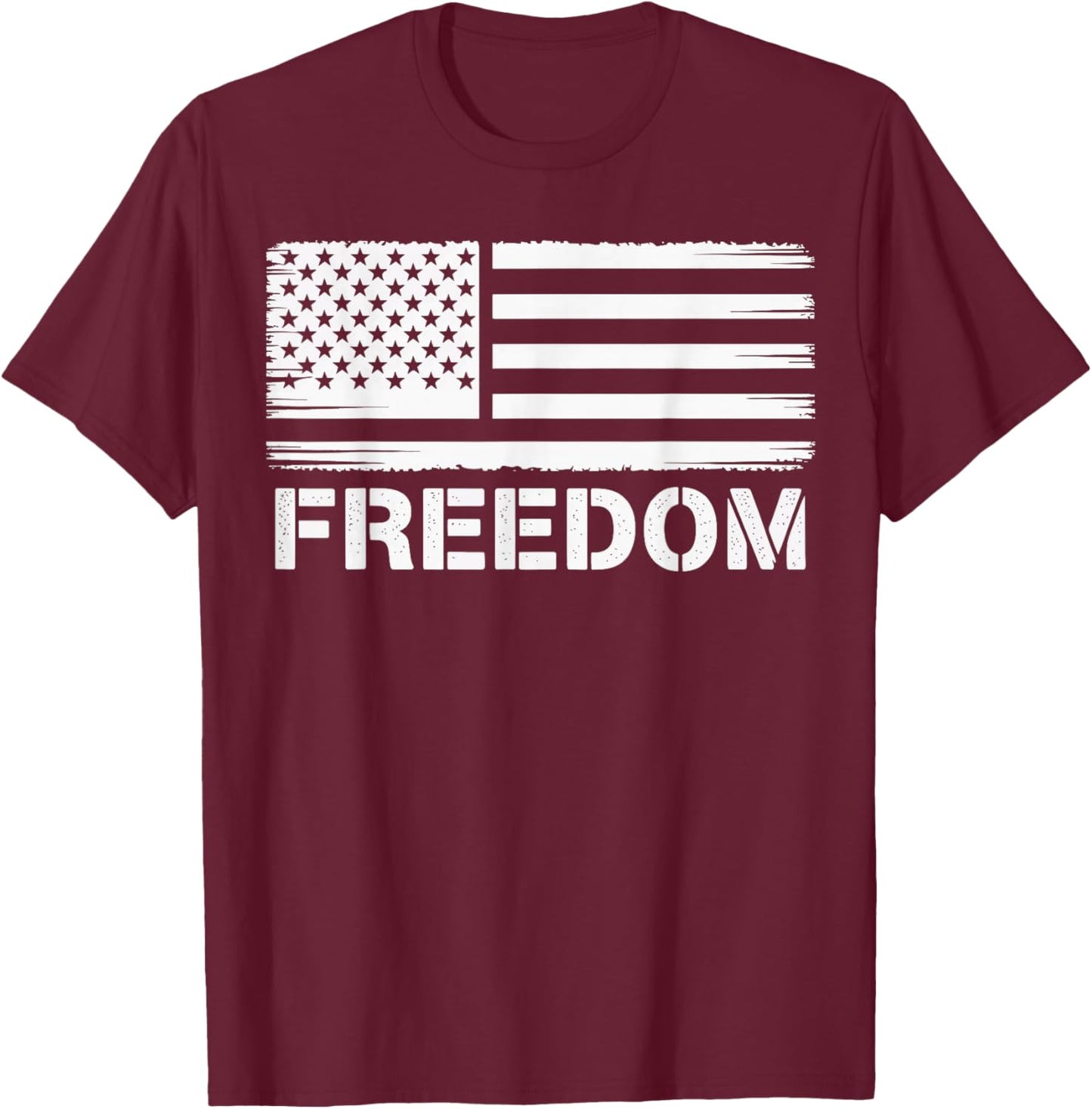 Freedom Vintage America Flag T-Shirt - T-Shirt | Maroon