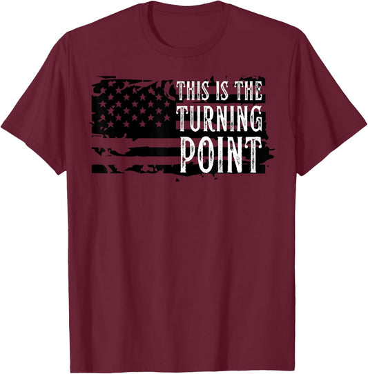 Men Vintage This is The Turning Point USA Flag T-Shirt - T-Shirt | Maroon