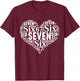Valentine’s Day 67 Six Seven Meme 67th Birthday 6 7 Hearts T-Shirt - T-Shirt | Maroon