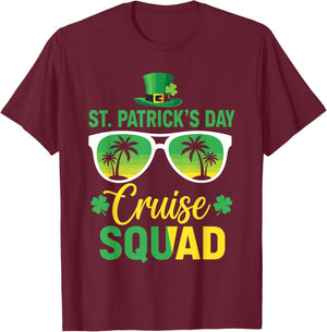 St Patrick's Day Cruise 2026 Lucky Island Vibes Squad T-Shirt - T-Shirt | Maroon