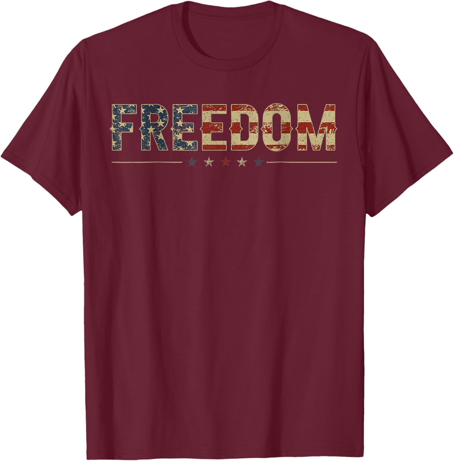 Freedom Vintage America Flag T-Shirt - T-Shirt | Maroon