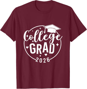Funny 2026 College Graduate Graduation Grad Students Seniors T-Shirt - T-Shirt | Maroon