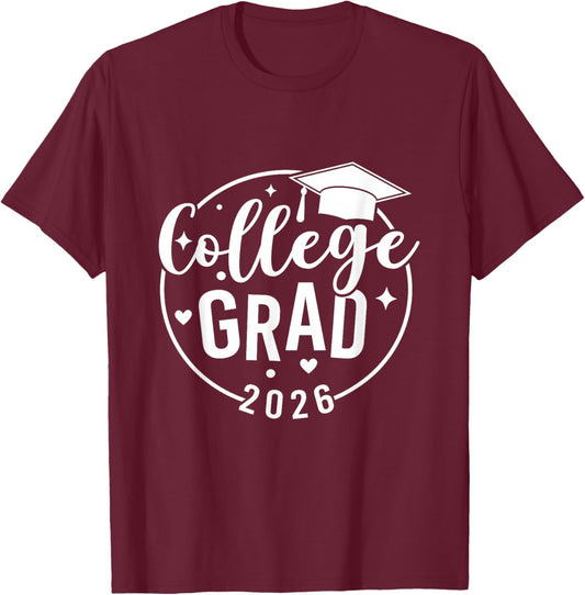 Funny 2026 College Graduate Graduation Grad Students Seniors T-Shirt - T-Shirt | Maroon