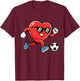 Heart Play Soccer Valentines Day for Teens Boys Girls Kids T-Shirt - T-Shirt | Maroon