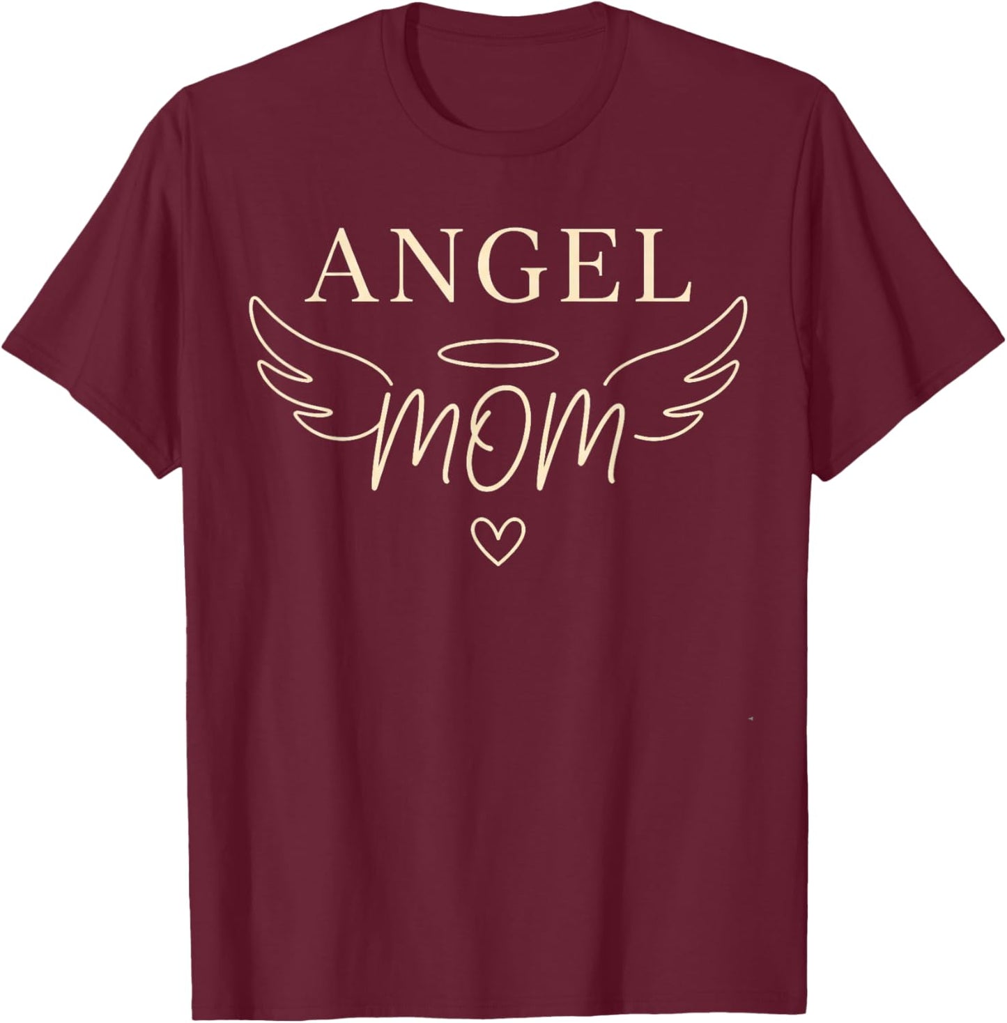 Angel Mom Forever Loved Never Forgotten Memorial T-Shirt - T-Shirt | Maroon