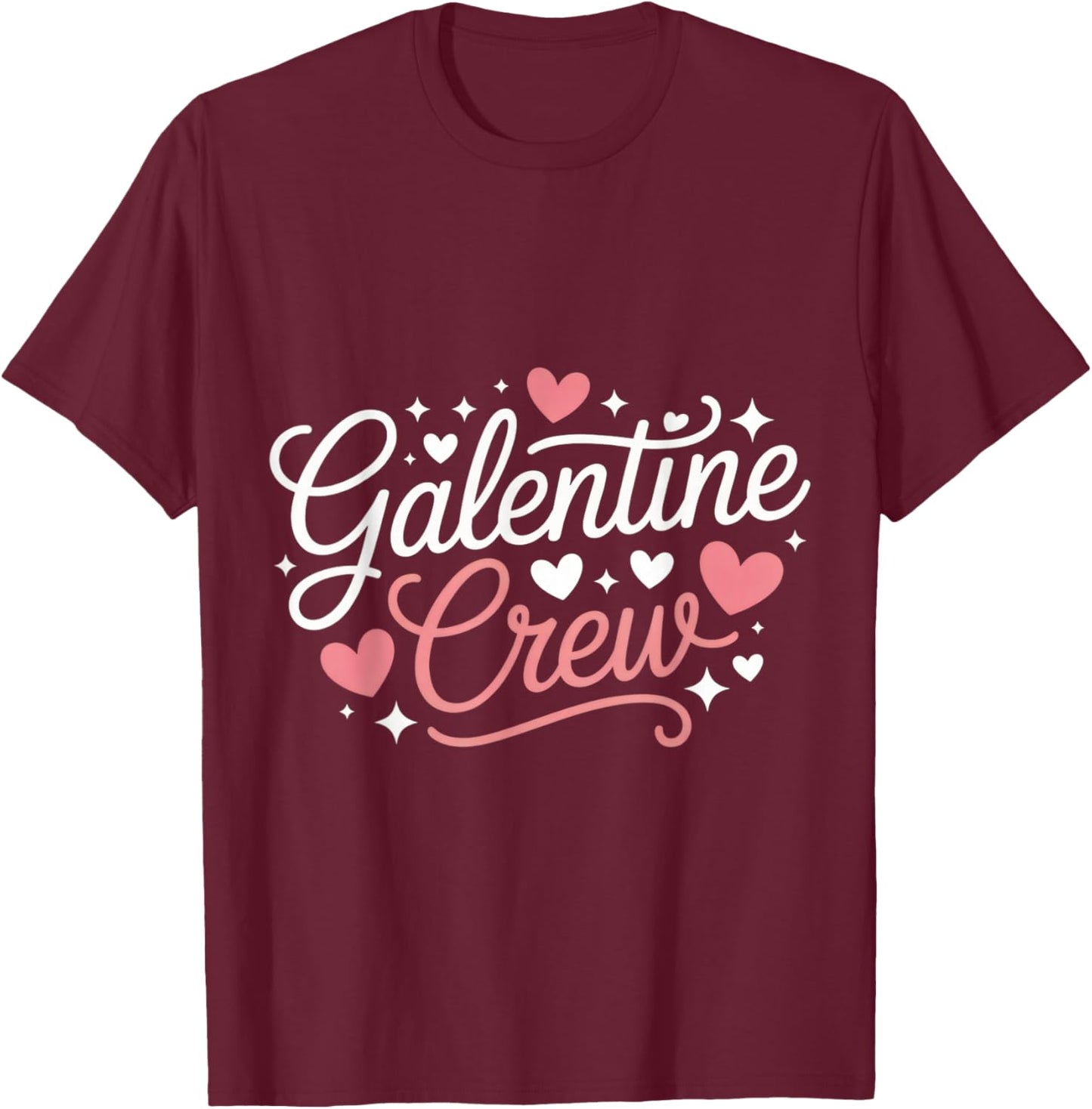 Galentine Crew Ladies' Night Fun Chill Vibes Party T-Shirt - T-Shirt | Maroon