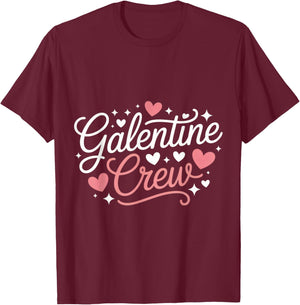 Galentine Crew Ladies' Night Fun Chill Vibes Party T-Shirt - T-Shirt | Maroon