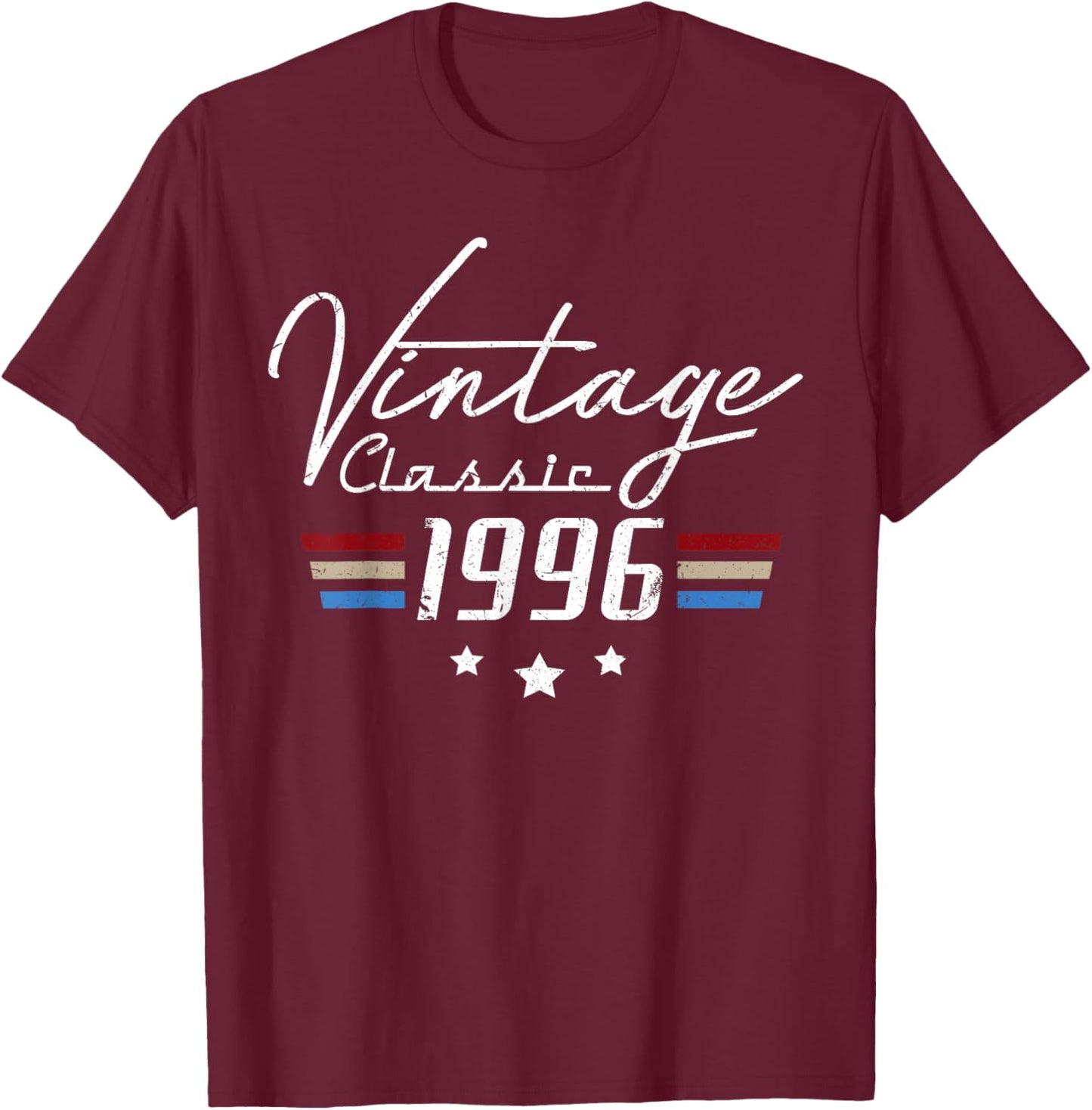 30 Year Old Gifts Men Vintage Classic Car 1996 30th Birthday T-Shirt - T-Shirt | Maroon