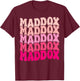 Vintage Maddox Personalized Name I Love Maddox 80's Groovy T-Shirt - T-Shirt | Maroon