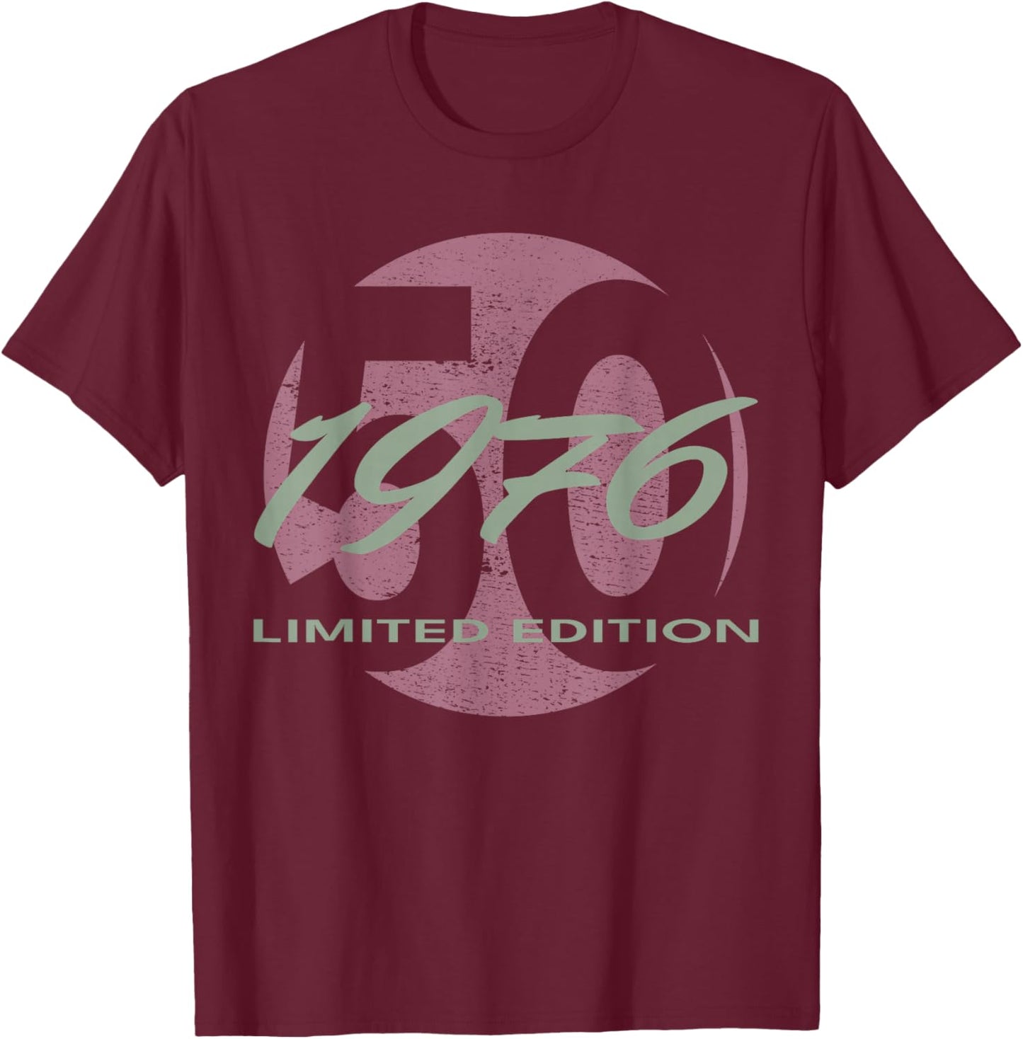 50th Birthday Man Woman 50 Years 1976 Funny Gift T-Shirt - T-Shirt | Maroon