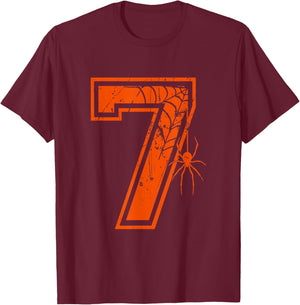 Number 7 67 Meme Halloween Spider Costume Matching Group T-Shirt - T-Shirt | Maroon