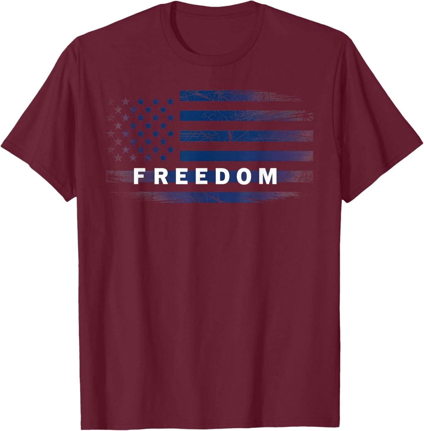 American Flag Freedom T-Shirt - T-Shirt | Maroon