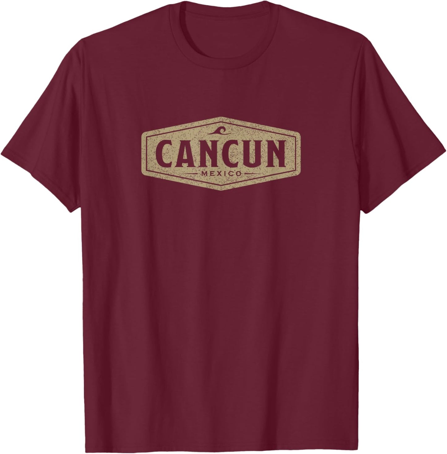 Cancun Mexico Souvenir Retro Beach Vintage T-Shirt - T-Shirt | Maroon
