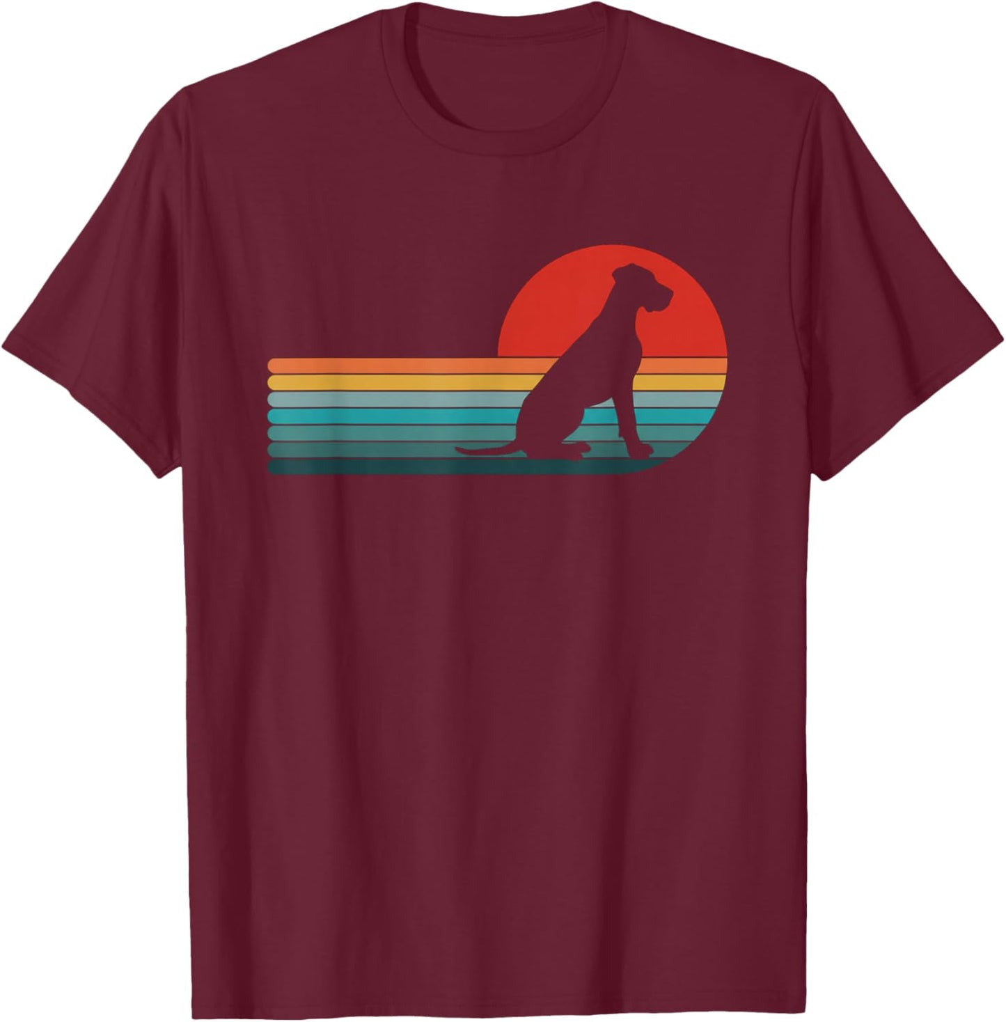 Retro Great Dane Dog Lover T-Shirt - T-Shirt | Maroon