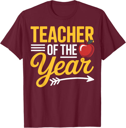 Distinguished Teacher of The Year Classroom Hero Educator T-Shirt - T-Shirt | Maroon