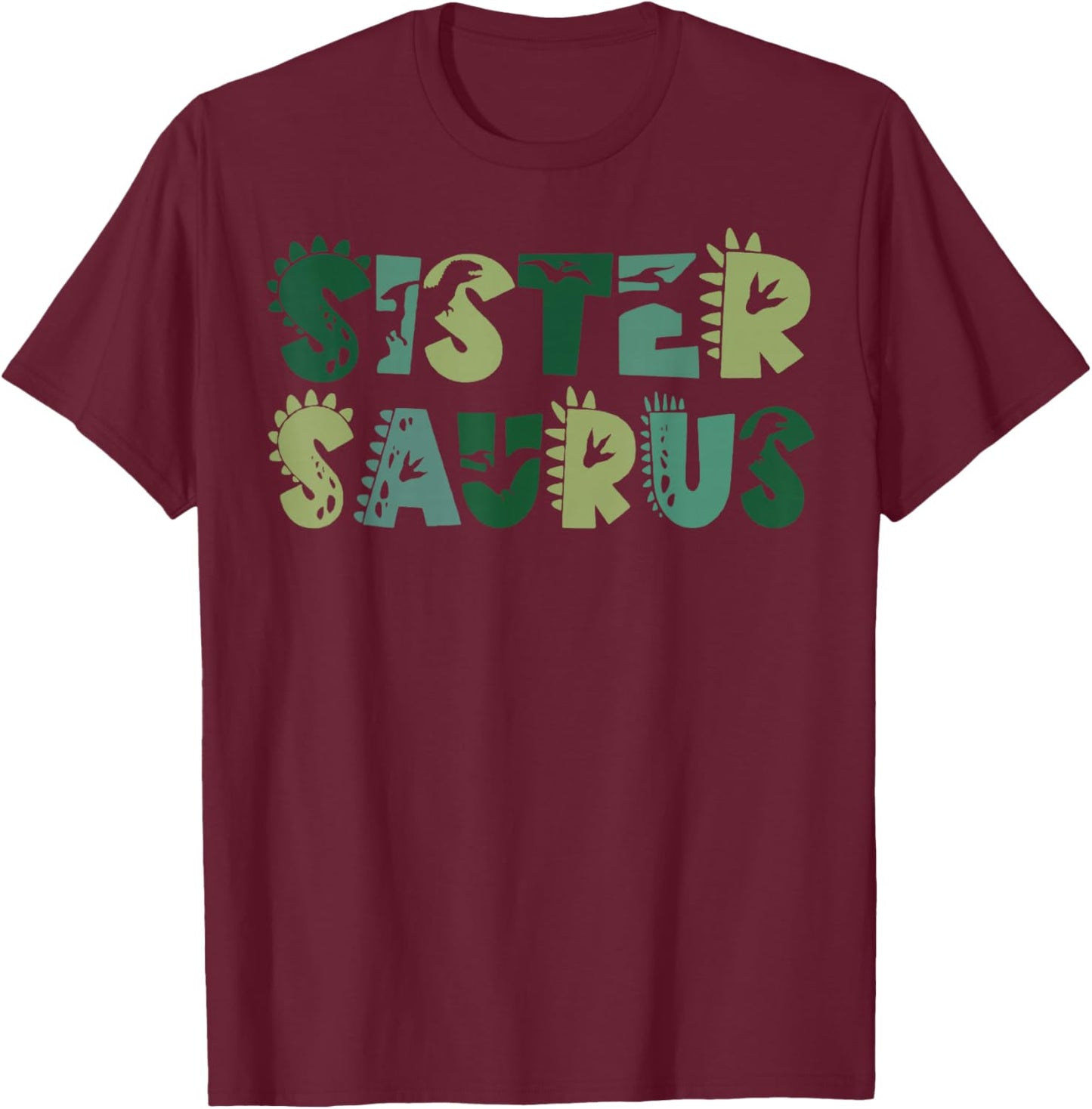 Sister Saurus Sis Dinosaur Birthday Boy 1st Family Matching T-Shirt - T-Shirt | Maroon