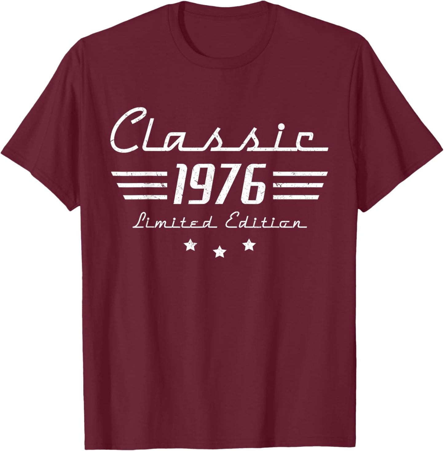 50 Year Old Gifts Men Vintage Classic Car 1976 50th Birthday T-Shirt - T-Shirt | Maroon