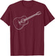 Acoustic Guitar Illustration T-Shirt - T-Shirt | Maroon
