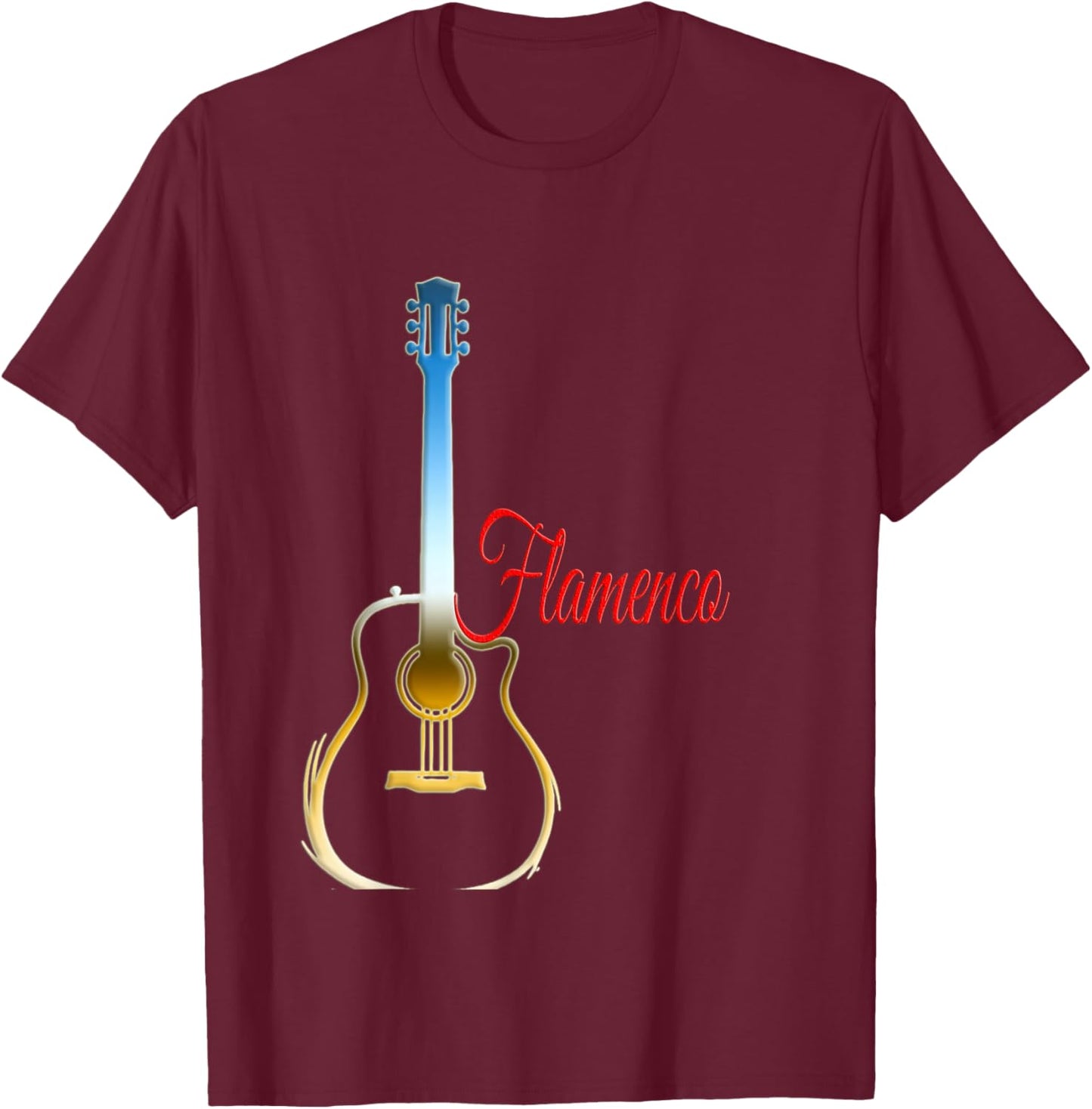 Flamenco Guitar Player T-Shirt - T-Shirt | Maroon