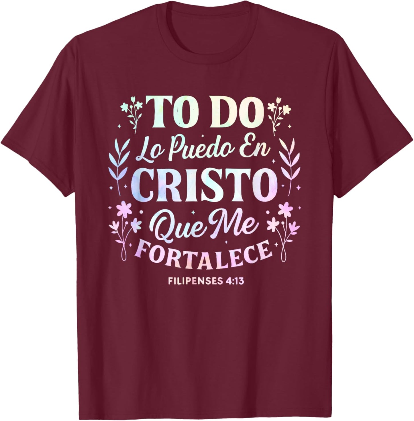 Christian Bible Verse Religious Spanish Women Wife Mom Her T-Shirt - T-Shirt | Maroon