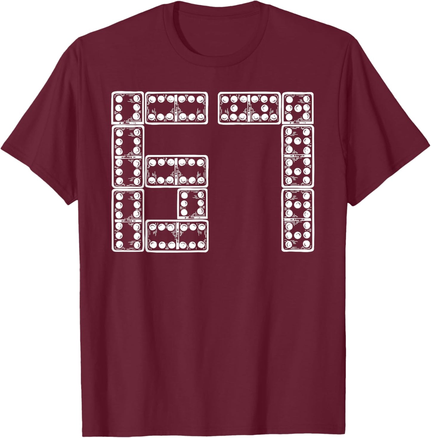 67 Meme Dice Funny Six Seven Domino Kids Boys Teens Men T-Shirt - T-Shirt | Maroon