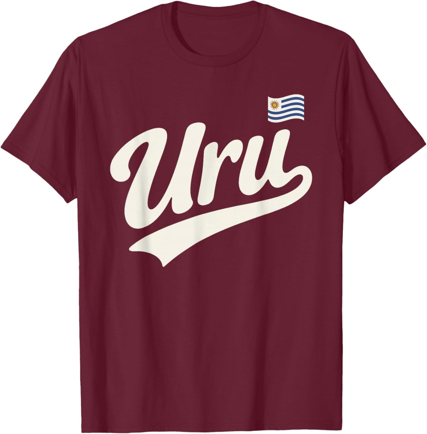 Uruguay Vintage Script Fan T-Shirt - T-Shirt | Maroon