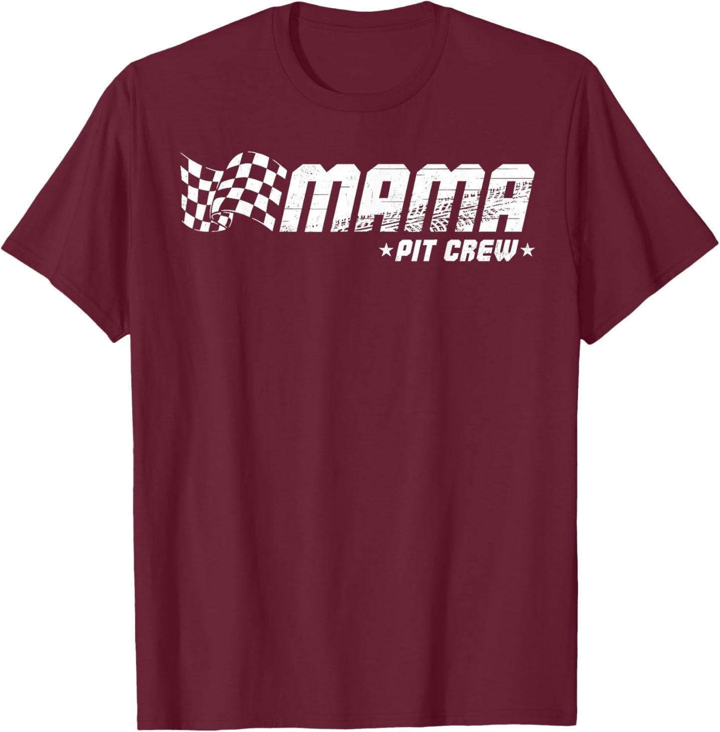 Mama Pit Crew Race Car Birthday Family Matching Pit Crew T-Shirt - T-Shirt | Maroon