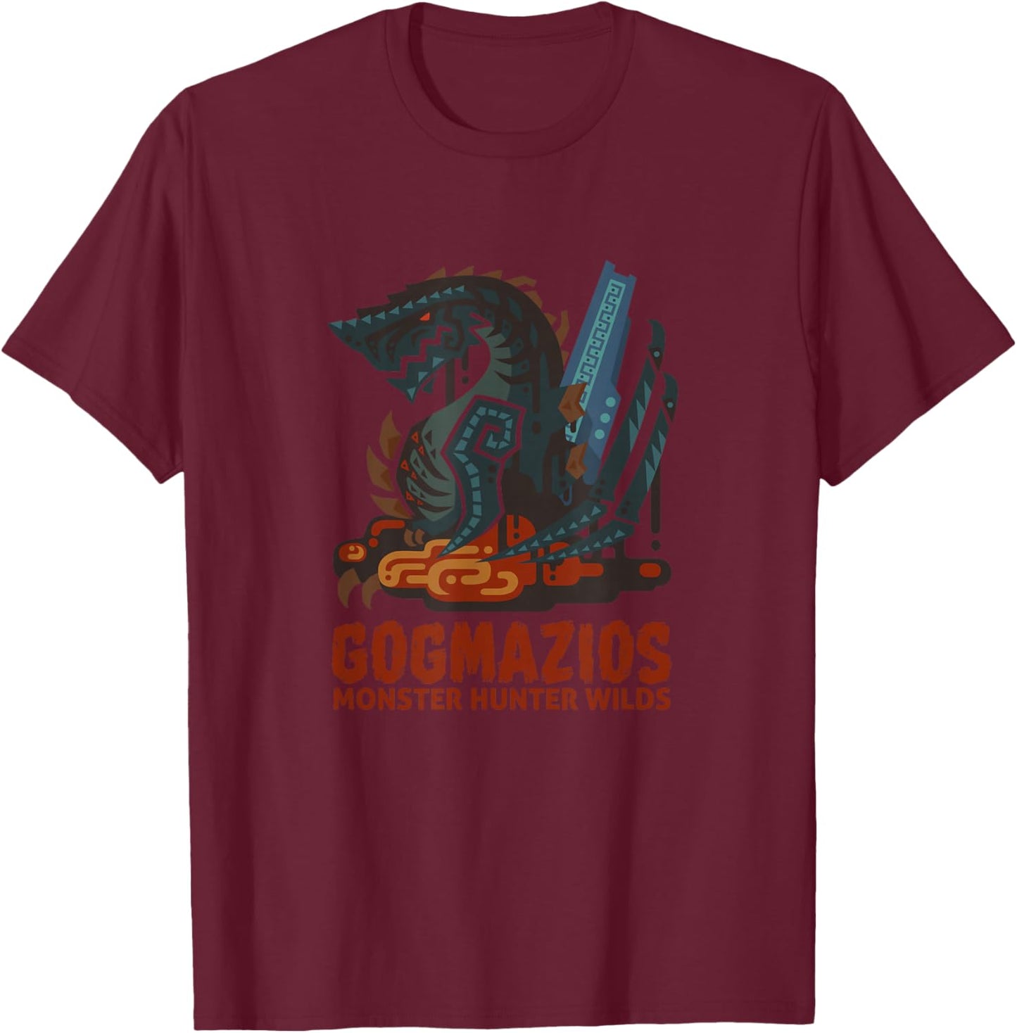 Monster Hunter Wilds Gogmazios Icon FP T-Shirt - T-Shirt | Maroon