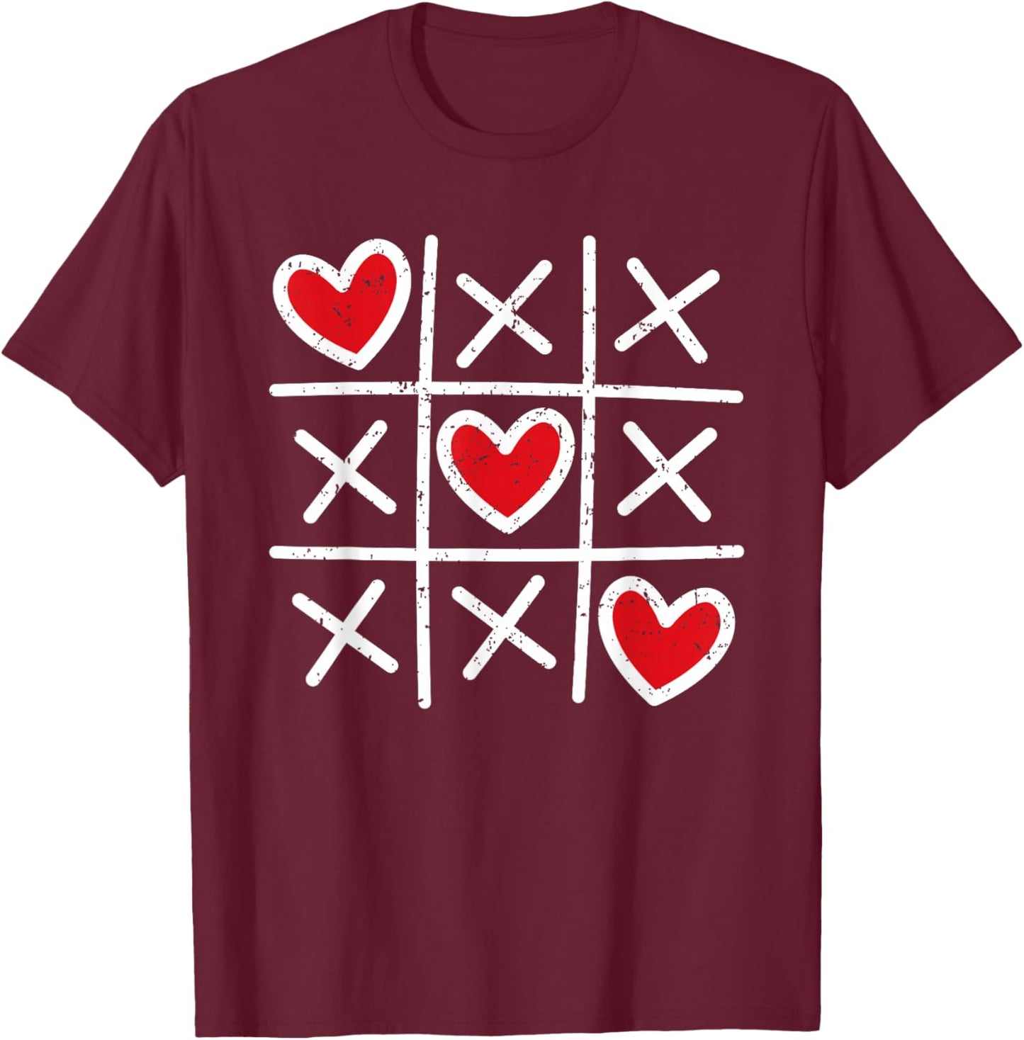 Cute Heart Valentines Day Graphic Love Hearts Boys Girls T-Shirt - T-Shirt | Maroon