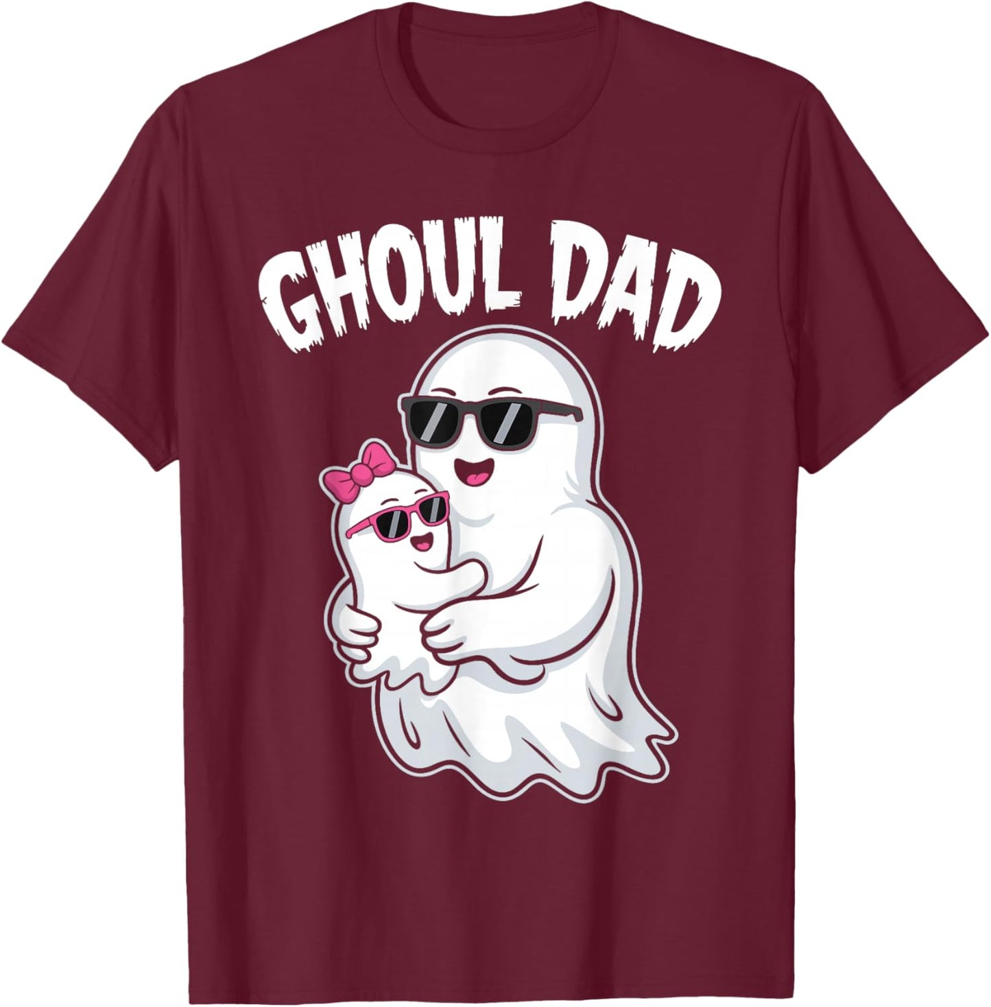 Ghoul Dad Shirt Men Daddy Spooky Halloween Ghost Costume T-Shirt - T-Shirt | Maroon