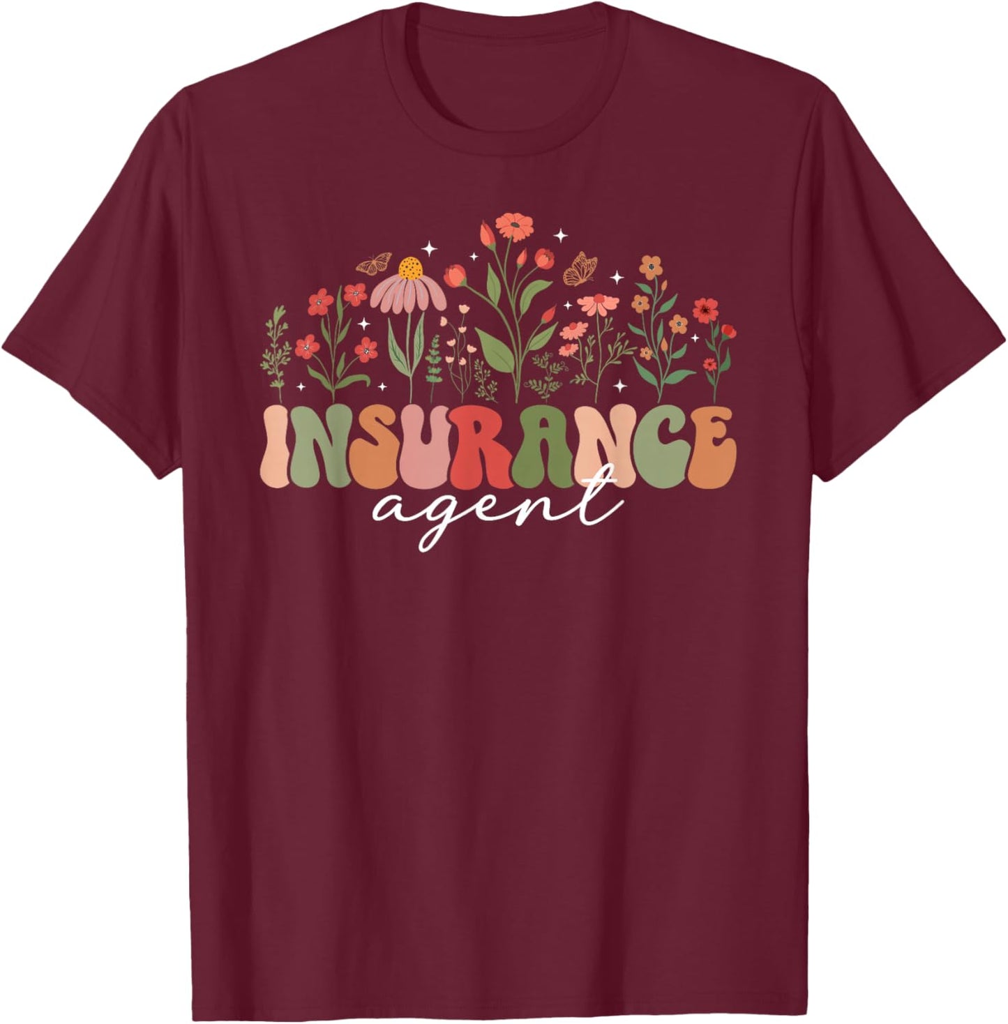 Groovy Insurance Agent Insurance Agency Worker T-Shirt - T-Shirt | Maroon