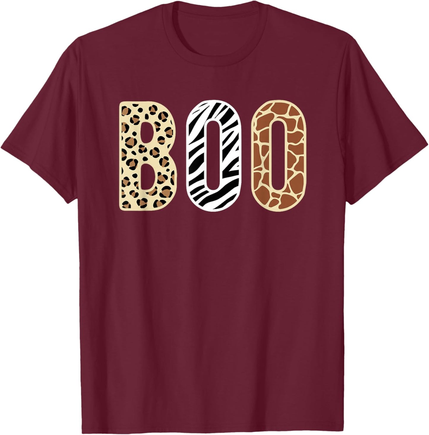 Halloween Safari Boo Zookeeper Animals Wildlife Boys Kids T-Shirt - T-Shirt | Maroon